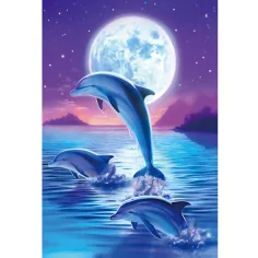 Diamantové puzzle: Sada na malování diamanty Delfíni 10x15cm obrázek 1