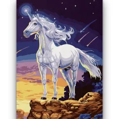 Diamantový puzzle: Sněhurka jednorožec diamantový malovací set 10x15cm