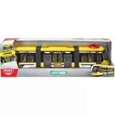 Dickie Toys: Siemens Combino žlutý městský tramvaj s řízením a otevíracími dveřmi - Simba Toys