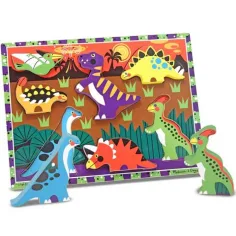 Dinosauři snadno uchopitelné dřevěné tvarové puzzle - Melissa & Doug obrázek 2