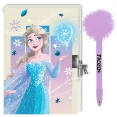 Disney: Ledové království 2 tajný deník s zámkem a pom-pom perem 12x18cm 60 listů obrázek 2