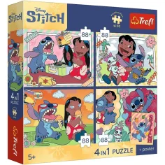 Disney Lilo & Stitch - 4 x 88 ks Premium Plus Kids puzzle - Trefl