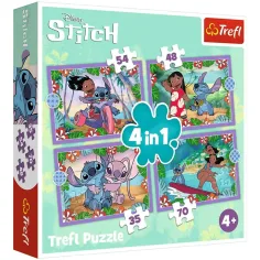 Disney Lilo&Stitch šílený den 4 v 1 puzzle set - Trefl