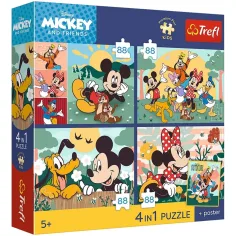 Disney Mickey myš a její přátelé – 4 x 88 ks Premium Plus Kids puzzle – Trefl obrázek 1