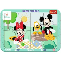 Disney Minnie a Mickey myš dobrodružství 2 v 1 rámečkový baby puzzle - Trefl