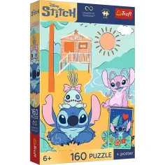 Disney Stitch na pláži 160 dílků UFT puzzle s plakátem - Trefl obrázek 1