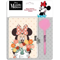 Disney: Tajný deník Minnie Mouse s zámkem a pom-pom perem 12x18cm 60 listů