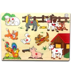 Dřevěná farma zvířecí puzzle obrázek 1