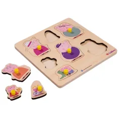 Eichhorn: Peppa prasátko dřevěný úchytový tvarový puzzle