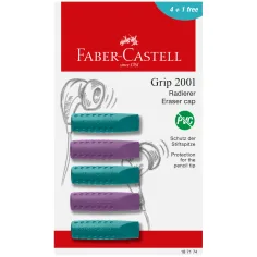 Faber-Castell: GRIP 5 kusový set gumových stíracích per v fialové a modré barvě obrázek 1