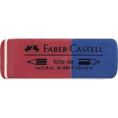 Faber-Castell: Gumový eraser modrý/červený k tužce a peru