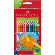Faber-Castell: Jumbo 24ks trojúhelníková barevná tužka sada s ořezávátkem