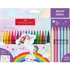 Faber-Castell: sada 24 ks fixů s jednorožcem