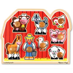 Farmářský dřevěný tvarovací puzzle s rukojetí - Melissa & Doug