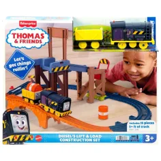 Fisher-Price: Thomas a přátelé Diesel Lift & Load stavební železniční dráha se motorovým vlakem - Mattel obrázek 1