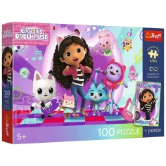Gabi domeček pro panenky Barevný kočičí svět 100ks puzzle s plakátem - Trefl