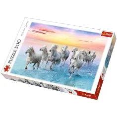 Skákající bílí koně 500ks puzzle - Trefl