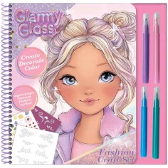 Glammy Gloss: Módní návrhář a omalovánková kreativní sada s fixy a samolepkami obrázek 1