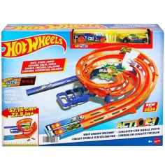 Hot Wheels: Dvoubarevná závodní dráha se 2 závodními auty - Mattel