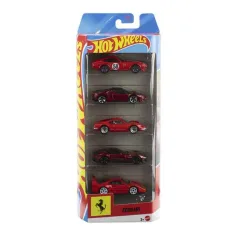 Hot Wheels Ferrari 5 ks autíček set 1/64 – Mattel