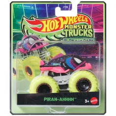 Hot Wheels Monster Trucks: Piran-Ahhhh autíčko svítící ve tmě 1/64 - Mattel