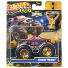 Hot Wheels Monster Trucks: Torque Terror šampion malého auta s trofejí 1/64 – Mattel