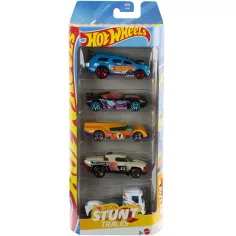 Hot Wheels: Sada 5 odvážných autíček Stunt Tracks 1/64 - Mattel