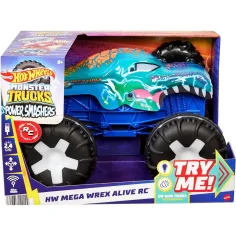 Hot Wheels Monster Trucks: Interaktivní dálkově ovládané Mega Wrex monster auto - Mattel