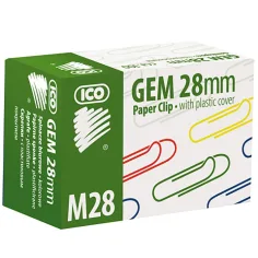 ICO: M28 Barevné kancelářské sponky 28mm 100ks