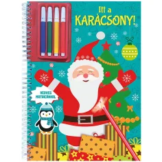 Itt a karácsony! Omalovánkový sešit s nálepkami a fixy