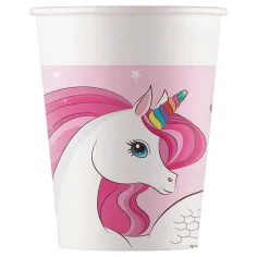 Jednorožec papírový pohár 8ks sada 200ml