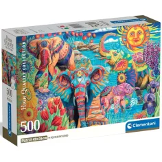 Karneval slonů 500ks HQC kompaktní puzzle - Clementoni