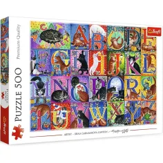 Kočičí abeceda 500ks puzzle - Trefl