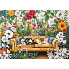 Kočky v květinové zahradě – 500 ks Creative puzzle – Trefl obrázek 2