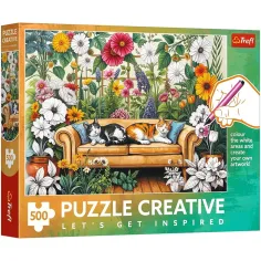 Kočky v květinové zahradě – 500 ks Creative puzzle – Trefl