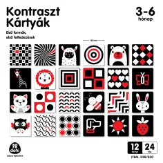 Kontrastní karty pro miminka 3-6 měsíců 12ks sada
