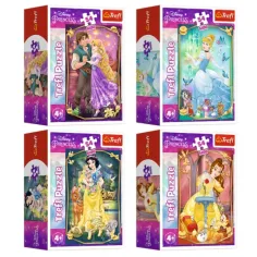 Krásné Disney Princezny 54ks mini puzzle v několika variantách - Trefl