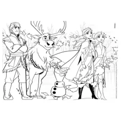 Ledové království II 2 v 1 maxi puzzle 4x48 dílků a omalovánka 35x25 cm - Lisciani obrázek 4