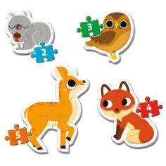 Lesní zvířata 4 v 1 tvarové puzzle set - Clementoni obrázek 2