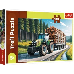 Lesnický traktor 100ks puzzle - Trefl obrázek 1