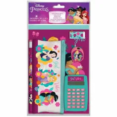 Luna: Disney Princezny psací potřeby set s kalkulačkou 6ks balení