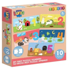 Luna: Moje první skládačka – Hravé počítání od 1 do 10 10x2 ks párovací rozvojové puzzle