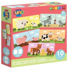 Luna: Moje první skládačka – Zvířecí maminky a jejich mláďata 10x2 kusy párovací vzdělávací puzzle obrázek 1