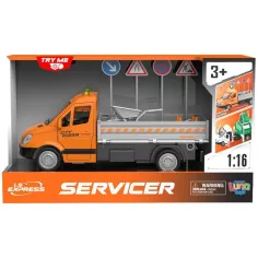 Luna: Servisní údržbový nákladní vůz se světlem, zvukem a dopravními značkami 1/16 obrázek 1