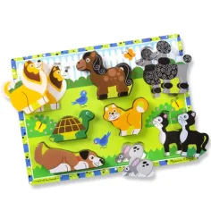 Malí mazlíčci silné dřevěné tvarové puzzle 8 dílků - Melissa & Doug
