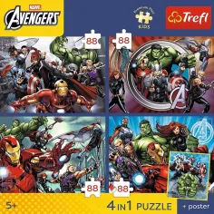 Marvel Avengers - 4 x 88 ks Premium Plus Kids puzzle - Trefl obrázek 2