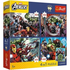 Marvel Avengers - 4 x 88 ks Premium Plus Kids puzzle - Trefl