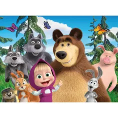 Masha a medvěd 2 v 1 60ks Eco puzzle a omalovánka 70x50cm - Lisciani obrázek 2