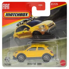 Matchbox: 2016 Fiat 500X žluté autíčko 1/64 - Mattel