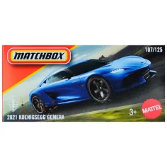 Matchbox: Papírová krabička 2021 Koenigsegg Gemera modré autíčko 1/64 - Mattel